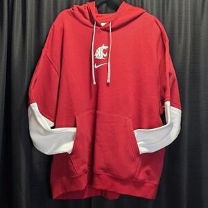 Nike Washington State Cougars WSU Hoodie Mens XXL Red White On Field Apparel NEW